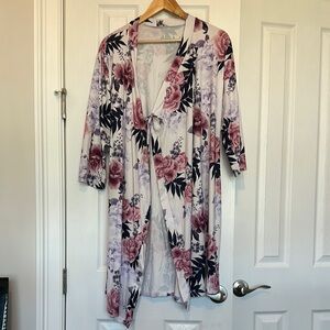 Floral Kimono Robe - Pink and Purple